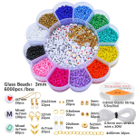2600-6200vnt/rinkinys 3mm 6mm sėklų karoliukai Mink&scaron;to molio karoliukai slyvų dėžutės rinkinys, skirtas pasidaryk pats priedai papuo&scaron;alų gamybai 3mm