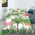 3D Flamingo patalynės komplektas Gyvūnų antklodės užvalkalas Pagalvės užvalkalas 2/3 vienetai AU240 * 270 Viso dydžio Greitai džiūstantis Dekoratyvinis antklodės užvalkalas Baby 100x135cm