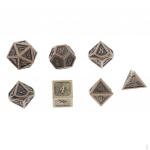 7 daugiakampis metalas, skirtas DnD RPG stalo žaidimams