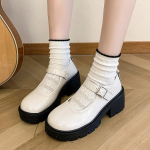 Klasikiniai moteri&scaron;ki batai Mary Janes su sagtimi auk&scaron;takulniai apvalūs oksfordiniai batai moterims, solidžios platformos pompos plius dydis Zapatos