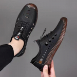 2024 m. sandalai vyrams, pavasario vasara, nauji vyri&scaron;ki laisvalaikio kvėpuojantys odiniai batai su neslystu mink&scaron;tu padu