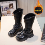 Madingi nauji rudens ir žiemos aksominiai mergaiti&scaron;ki auk&scaron;taauliai, mink&scaron;tapadiai princesės bateliai, ilgaauliai, vaiki&scaron;ki aulinukai 26 (inner length 16cm)