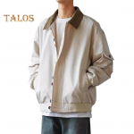 Vyri&scaron;kas &scaron;varkas atlapais, ilgomis rankovėmis, spalvų bloko dizaino, vienaeilis, užsegamas sagomis, &scaron;varkas-paltas su ki&scaron;enėmis, kasdienis vir&scaron;utinis drabužis M ruda