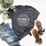 Yeshua Hamashiach Jesus Is Messiah mar&scaron;kinėliai The King Is Coming Mar&scaron;kinėliai Krik&scaron;čionių Dovanos Moteri&scaron;ki Drabužiai Trumpomis rankovėmis Gatvės aprangos vir&scaron;us M
