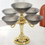 1 vnt., Europieti&scaron;ko stiliaus besisukantis vaisių krep&scaron;ys, daugiaauk&scaron;tė užkandžių ir saldainių lėk&scaron;tė, svetainės dekoratyvinis centras, plastikinis vaisių stovas, vakarėlių reikmenys juoda