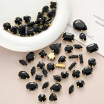 Tiekimo stiklinis letenėlių grąžtas, rankomis siūtas deimantinis kri&scaron;tolo sagtis, &bdquo;pasidaryk pats&ldquo;, vestuviniai drabužiai, plaukų aksesuarai, batų sagties aksesuarai, mi&scaron;rūs, 50 vnt. 50pcs Gold Claw