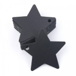 100 vnt Penkiakampė žvaigždė Kalėdų vestuvių etiketė vakarėlio dovanų kortelė pakabinama etiketė Kalėdiniai papuo&scaron;alai juoda