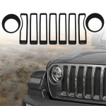 Tinklinė grotelių įdėklas + priekinio žibinto posūkio žibinto dangtelio apdaila 2018-2023 Jeep Wrangler JL