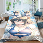 Pilna ir seksuali mergina 3D atspausdintas anime merginos patalynės komplektas, vaiki&scaron;kas pūkų antklodės užvalkalų komplektas, mergaitės ir berniuko paklodė mink&scaron;tas mikropluo&scaron;tas užtrauktukas a 90x200cm