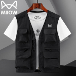 Maoren Men's Multi-Pocket Outdoor Vest 4XL