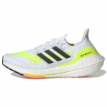 Adidas Ultra Boost 21 Balti Saulės Žalios spalvos Moteri&scaron;ki Bėgimo Bateliai FY0401 36