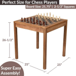 Žaidimai Medinis &scaron;achmatų stalas &Scaron;achmatai, dama ir backgammon 3 viename kombinuotas žaidimų stalas Baldų komplektas namų pramogoms 25 x 25 Kompakti&scaron;kas United States