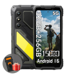 OSCAL PILOT 5 Tvirtas mobilusis 5G Android 16 15000mAh 8GB RAM 256GB ROM I&scaron;manusis telefonas with a phone case juoda