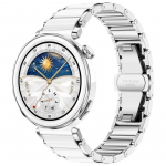 18 mm Keraminis+Metalo Dirželis Huawei Watch GT5 Pro 42 mm GT6-5 41 mm Moteri&scaron;kas Prabangus Apyrankės Apyrankė Huawei Watch GT6-5-4 41 mm 18mm Width Watchband sidabro baltos spalvos