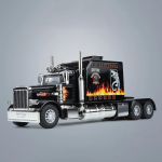 1:24 Peterbilt 389 vilkikų sunkvežimių lydinio žaislinio automobilio modelis Vairas Vairavimas Garsas ir &scaron;viesa Vaikams skirta žaislinė kolekcinė prekė Gimtadienio dovana black