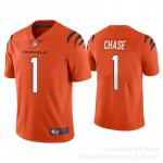 Cincinnati Bengals NFL Futbolo Džersis Burrow 9 Chase 1 Siuvinėtas Gerbėjo Apranga Unisex V formos i&scaron;kirptė Medvilninis Sportinis Mar&scaron;kinėlis XXXL red