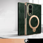 Samsung Galaxy Z Fold8 Fold 8 Wide Ultra natūralios odos atverčiamas dėklas Retro aliejaus va&scaron;ko prabangus karvės odos stovas Telefono dangtelis Fold8 Galaxy Z Fold8 Ultra žalia