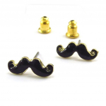 Les Tr&eacute;sors De Lily [K0958] - Boucles Cr&eacute;ateur 'Moustache' noir