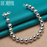 925 sterlingo sidabro 8 mm karoliukų grandinės apyrankė 20cm