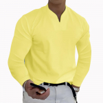 Didelio dydžio 5XL vyri&scaron;ki eleganti&scaron;ki polo mar&scaron;kinėliai 2022 m. ilgomis rankovėmis vienspalviai ki&scaron;eniniai mar&scaron;kinėliai vyri&scaron;ki megztiniai Seksualūs vyri&scaron;ki kasdieniai drabužiai S geltona