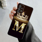 Letter Monogram Auksinis marmurinis dėklas, skirtas Samsung Galaxy A14 A73 A53 A71 A51 A31 A33 A22 A12 A21s A13 A32 A52s A72 A52 A23 Samsung A14