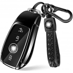 1 X automobilio raktų dėklas, suderinamas su Mercedes Benz raktų dėklu Mb automobilio rakto TPU dangtelis, skirtas ABCES klasei Cla Gla Gle Glc Glk Amg (Juoda) 14x10x3cm