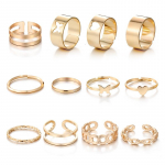 12 dalių rinkinys Deivės žavesio vakarėlis, atidaromas tu&scaron;čiaviduriai papuo&scaron;alai Universalus naktinis klubas Meilės drugelio drožinių žiedų rinkinys auksas