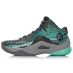 Li Ning Komandos Stiliaus 4 Wade Serijos Smūgius Absorbuojantys Neslystantys Atsparūs Dėvėjimuisi Vidutinio Auk&scaron;čio Krep&scaron;inio Batai Vyrams Krep&scaron;inio Batai Žali ABAM011-3 41