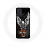 Coque Maniacase pour Samsung Galaxy A32 4G harley davidson mini poster logo aigle juoda