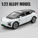 Nauja 1:24 &bdquo;HiPhi X&ldquo; visureigio lydinio naujos energijos transporto priemonės modelis, liejamas metalas, elektrinis, pažangus eismo automobilio modelis, garsus ir lengvas vaikų žaislas, dovana balta