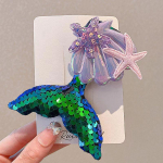Mermaid Fishtail Sequin plaukų segtukas vaikams &ndash; mielas animacinis plaukų aksesuaras