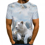 Vyri&scaron;ki mar&scaron;kinėliai su gyvūnais 3D spausdintais leopardo ra&scaron;tais Vyri&scaron;ki vasaros gyvūnų grafiniai žvėrys grafiniai moteri&scaron;ki / vyri&scaron;ki Naujovės hiphopo gatvės drabužiai 3XL