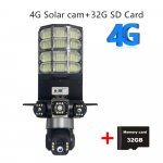 4G Saulės Monitorius Multifunkcinis Mažos Galios Nuotolinio Valdymo Gatvių Ap&scaron;vietimas WIFI I&scaron;mani Trijų Ekranų Kamera 【None RC】4G camera + 32g juoda