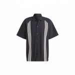 Adidas Originals Clover Hack mar&scaron;kinėliai su trimis juostelėmis, spalvotai blokuoti, atsipalaidavusio kirpimo, trumpomis rankovėmis, juodi HZ0720 S