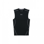 Under Armour be rankovių apvalia i&scaron;kirpte suspaudžiantys treniruočių mar&scaron;kinėliai vyrams vir&scaron;utiniai drabužiai Juodi 1257469-001 S