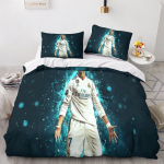 2/3 vnt. antklodės užvalkalų komplektas Ronaldo Idolas Futbolo Žvaigždė 3D spausdintas antklodės užvalkalas paaugliams Vaikams Berniukams Mergaitėms Mink&scaron;tas lovos užvalkalas su užtrauktuku EU Single(135*200cm)3pcs