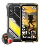 OSCAL PILOT 5 Tvirtas mobilusis 5G Android 16 15000mAh 8GB RAM 256GB ROM I&scaron;manusis telefonas with a phone case geltona
