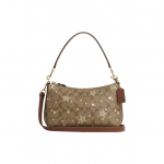 Coach Clara 26 Klasikinis monogramos ra&scaron;tas Didelės talpos Sniego pūslės ra&scaron;tas Spalvų blokas Para&scaron;as Dengtas drobės lygaus odos peties krep&scaron;ys CN688-IMWD9 Basic Set (Bag+Dust Bag)