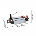 MOC Miesto serijos traukinio bėgių pakėlimo praėjimo konstravimo kaladėlių rinkinys, geležinkelio pervažos bėgių pėsčiųjų turėklų pervažos konstravimo mastelio modelis