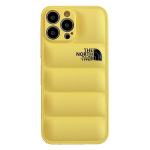 North Puffer dėklas telefonui iPhone 17 Pro Max Mink&scaron;tas kra&scaron;tas Stilingas Smūgiams atsparus 13 11 16 iPhone13 geltona