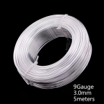 Aliuminio rankdarbių viela 1/1.5/2/2.5/3mm 5m/ritinėlio medžiaga &bdquo;pasidaryk pats&ldquo; papuo&scaron;alų gamybos amatai 9Gauge 3.0mm
