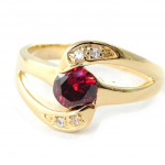 Bague Plaqu&eacute; Or 'Fusion' Grenat Blanc