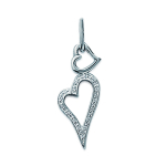 Les Tr&eacute;sors De Lily [C6347] - Pendentif Argent 'Tendrement' Blanc argent&eacute; - 35x10 mm
