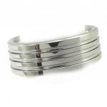 Bague Tungstene 'High Tech' Noir Argent&eacute; 64 sidabras