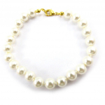 Les Tr&eacute;sors De Lily [J6858] - Bracelet 'Perla' ivoire 8 mm