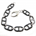 Les Tr&eacute;sors De Lily [L3892] - Bracelet Argent 'Maille Marine' noir