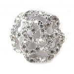 Bague Argent 'Rosa Romantica' blanc
