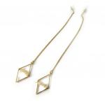 Les Tr&eacute;sors De Lily [N8310] - Boucles Cr&eacute;ateur 'Navajos' beige dor&eacute; auksas
