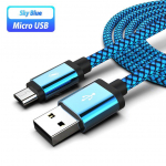Mikro USB telefono laidas Android įkroviklio laidas Kabel Micro USB įkrovimo laidas skirtas Samsung S6 S7 Huawei OPPO Oneplus Xiaomi Redmi 5 Plus 7A 7 6 6A S2 3M mėlyna