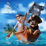 Siuvinėjimas kryželiu piratų katė ir &scaron;uo rankų darbo dovana, 5D deimantų tapybos siuvinėjimas 30x30CM